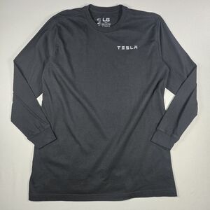 Tesla Motors Official Logo Long Sleeve Tee Black - Men’s Large EUC